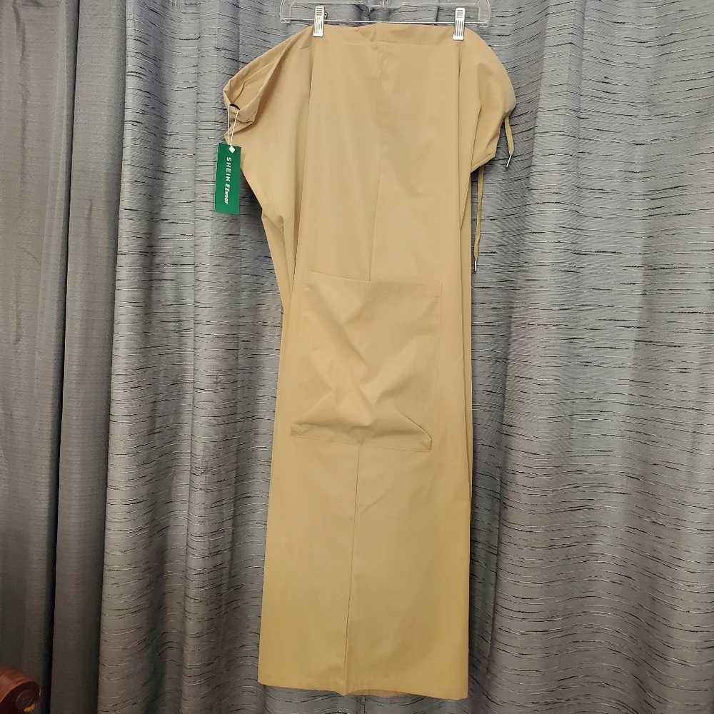 Culottes size 4X Tan Shein Curve Wide Legged Long Cargo Style - Picture 4 of 5